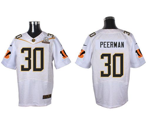 Nike Bengals #30 Cedric Peerman White 2016 Pro Bowl Men's Stitched NFL Elite Jersey